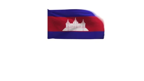 3D Rendering of the flag of Cambodia Stock Footage 242098522