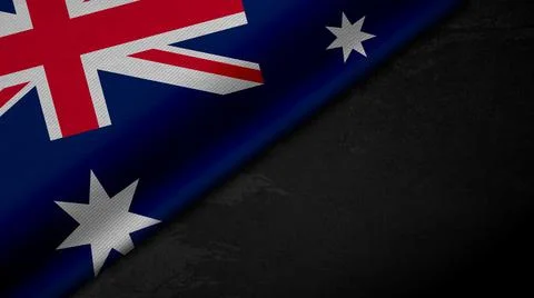 3d rendering of the flag of the Commonwealth of Australia on concrete cement, Illustrazione stock