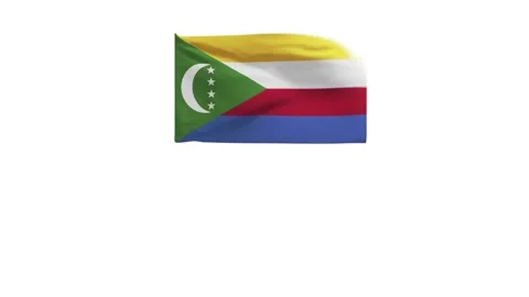 3D Rendering of the flag of Comoros Stockbeeldmateriaal 242661240