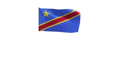 3D Rendering of the flag of Democratic Republic of the Congo Stock Footage 242661242