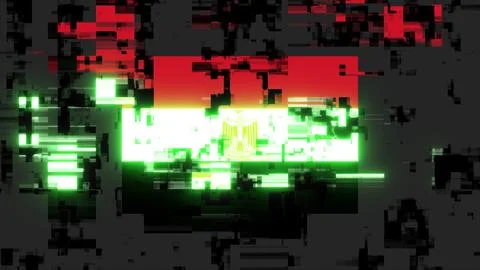 3D rendering flag Egypt with screen effects of technological glitches Illustrazione stock