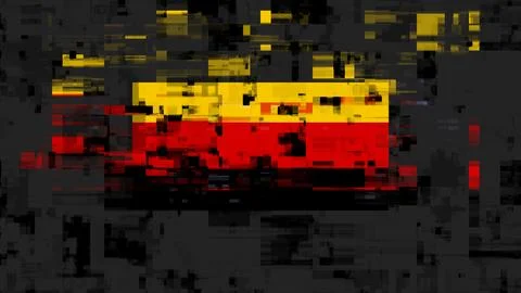 3D rendering flag Germany with screen effects of technological glitches Illustrazione stock