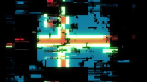3D rendering flag Iceland with screen effects of technological glitches Stock-Illustration
