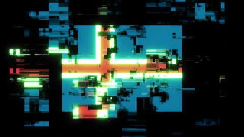 3D rendering flag Iceland with screen effects of technological glitches Stock-Illustration