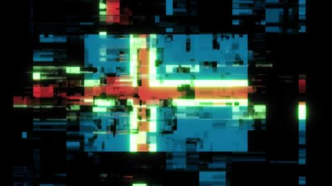 3D rendering flag Iceland with screen effects of technological glitches 스톡 일러스트