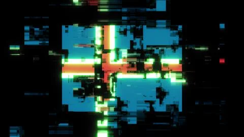 3D rendering flag Iceland with screen effects of technological glitches Stock-Illustration