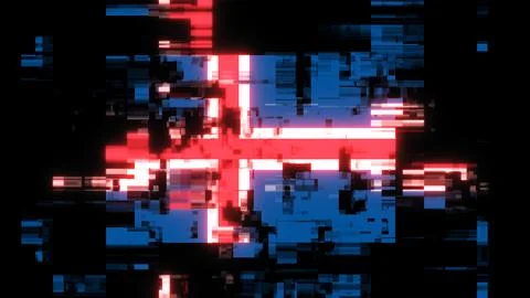 3D rendering flag Iceland with screen effects of technological glitches Stock-Illustration