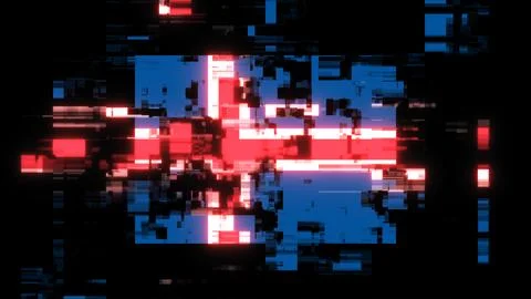 3D rendering flag Iceland with screen effects of technological glitches 스톡 일러스트