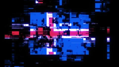 3D rendering flag Iceland with screen effects of technological glitches 스톡 일러스트