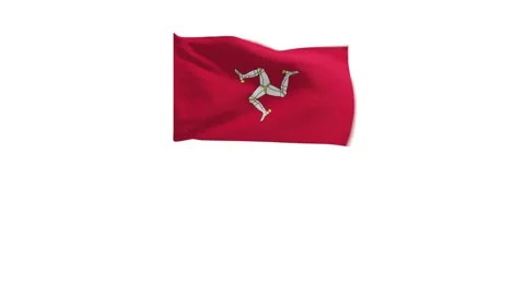 3D Rendering of the flag of Isle of Man Stock Footage 244134938