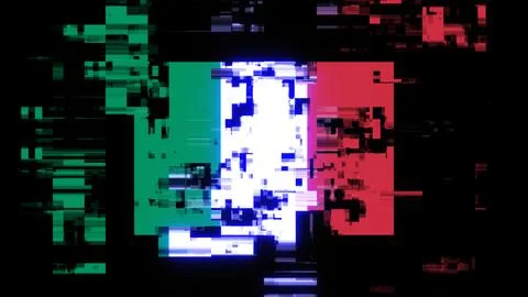 3D rendering flag Italy with screen effects of technological glitches Stock Illustration