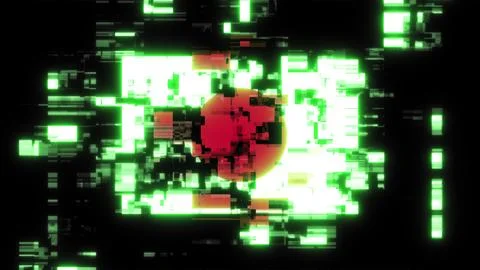 3D rendering flag Japan with screen effects of technological glitches Illustrazione stock