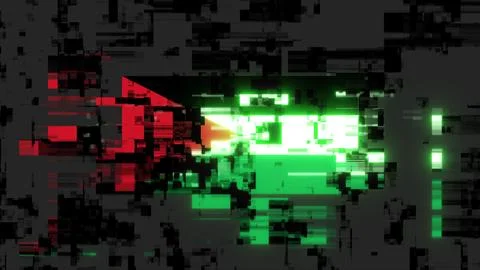 3D rendering flag Jordan with screen effects of technological glitches Stock-Illustration