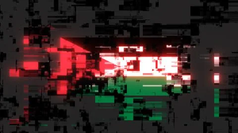 3D rendering flag Jordan with screen effects of technological glitches Stock-Illustration