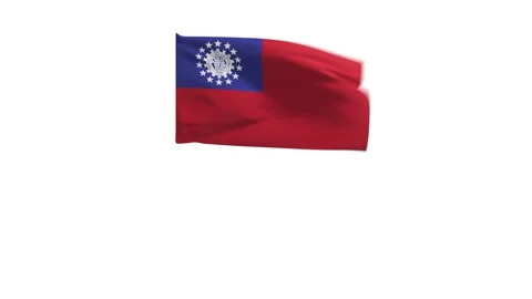 3D rendering of the flag of Myanmar Stock Footage 245929717