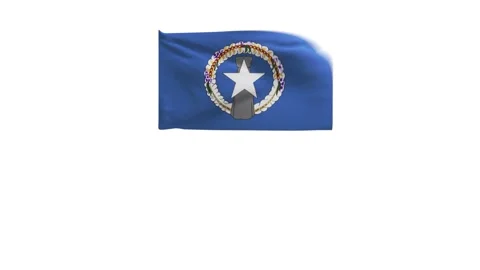 3D rendering of the flag of Northern Mariana Islands waving in the wind. Stock Footage 246369626