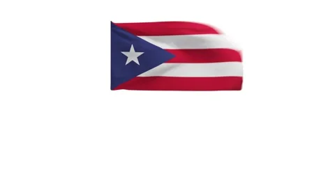 3D rendering of the flag of Puerto Rico Stock Footage 246523489