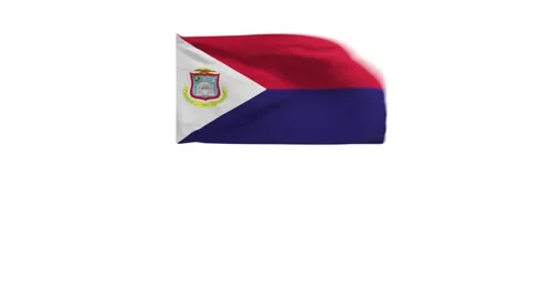 3D rendering of the flag of Saint Martin Stock Footage 246867342