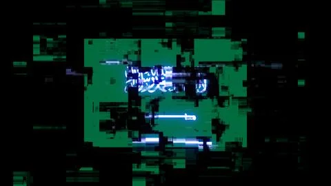 3D rendering flag Saudi Arabia with screen effects of technological glitches Stock-Illustration