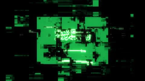 3D rendering flag Saudi Arabia with screen effects of technological glitches Stock-Illustration