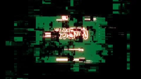3D rendering flag Saudi Arabia with screen effects of technological glitches Stock-Illustration