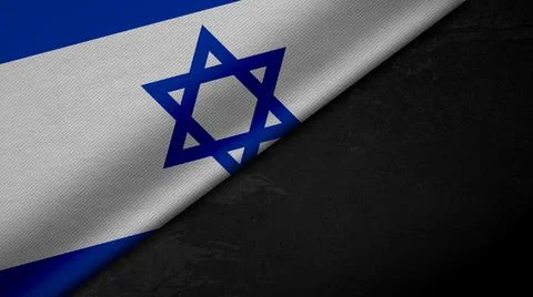 3d rendering of the flag of the State of Israel on concrete cement, backgroun Stock Illustration