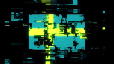 3D rendering flag Sweden with screen effects of technological glitches Stock-Illustration