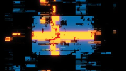 3D rendering flag Sweden with screen effects of technological glitches Stock-Illustration