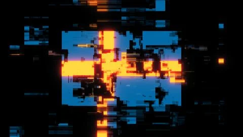 3D rendering flag Sweden with screen effects of technological glitches Stock Illustration