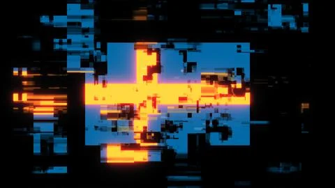 3D rendering flag Sweden with screen effects of technological glitches Stock-Illustration