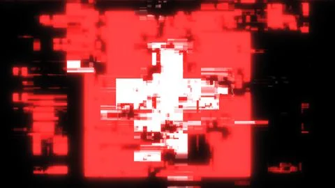 3D rendering flag Switzerland with screen effects of technological glitches Stock Illustration