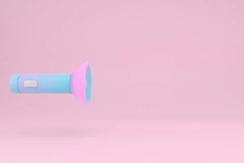 3d rendering of flashlight with mock up beam as space for text for commercial Stock Illustration