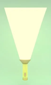 3d rendering of flashlight with mock up beam as space for text for commercial Stock Illustration