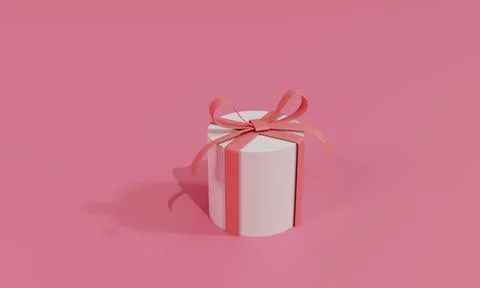 3D rendering flat illustration Online shopping store on gift. Premium illustr Stock Illustration