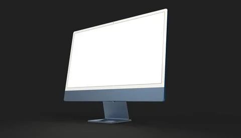 3D rendering of a flat screen computer monitor with copy space on it on a black Stock Illustration