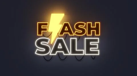 3D Rendering Flicker Neon Light Flash Sale Text Effect 3D Illustration Backgr 库存插图