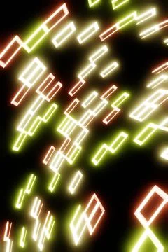 3D Rendering. Flight in abstract sci-fi tunnel. Futuristic motion graphics, h Stock Illustration