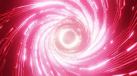 3D Rendering. Flight in abstract sci-fi tunnel. Futuristic motion graphics, h Stock Illustration