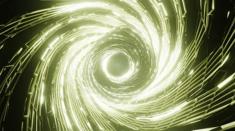 3D Rendering. Flight in abstract sci-fi tunnel. Futuristic motion graphics, h Illustrazione stock