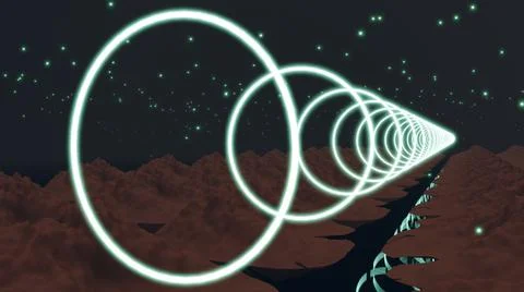 3D Rendering. Flight in abstract sci-fi tunnel seamless loop. Futuristic moti Stock Illustration