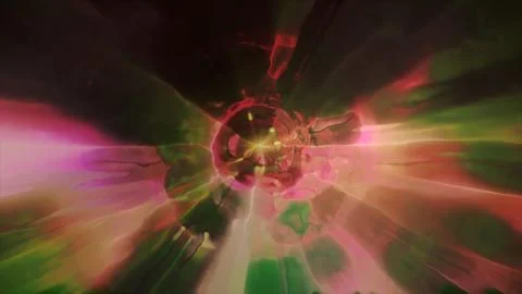 3D rendering the flight to another dimension through a wormhole Illustrazione stock