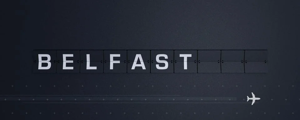 3D Rendering Flip Board Capital belfast 스톡 일러스트