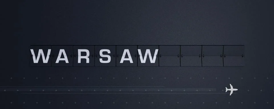 3D Rendering Flip Board Capital warsaw Stock Illustration