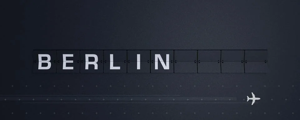 3D Rendering Flip Board Capital berlin 스톡 일러스트