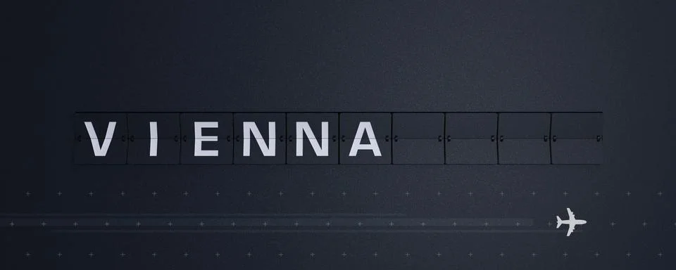 3D Rendering Flip Board Capital vienna Stock Illustration