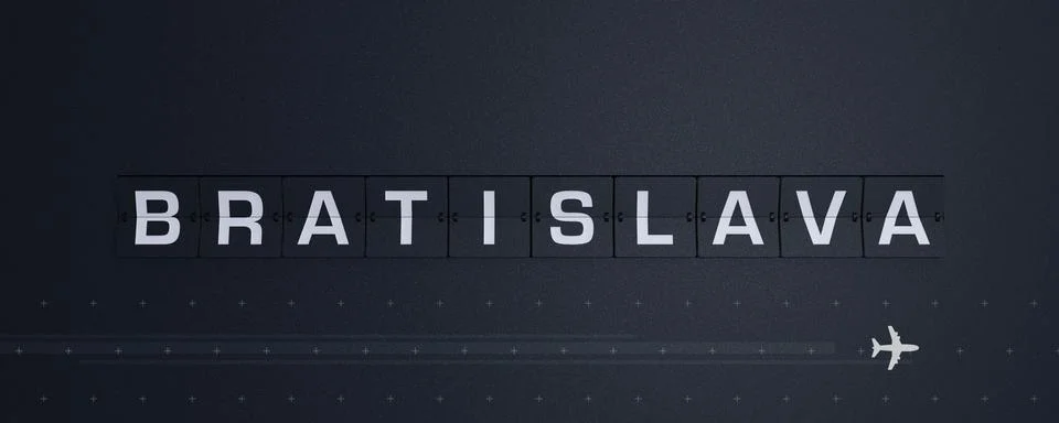 3D Rendering Flip Board Capital bratislava 스톡 일러스트