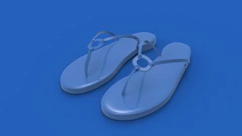 3d rendering of flip flops sandals isolated in studio background Stock Illustration