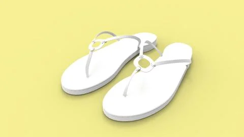3d rendering of flip flops sandals isolated in studio background Stock Illustration
