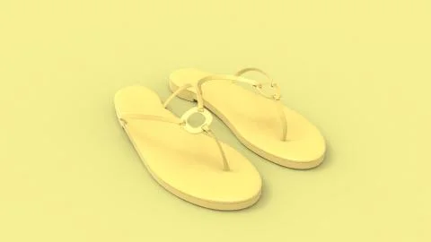 3d rendering of flip flops sandals isolated in studio background Stock Illustration