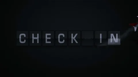 3D Rendering Flipboard Airport Terms - check in Stock Footage 72558161